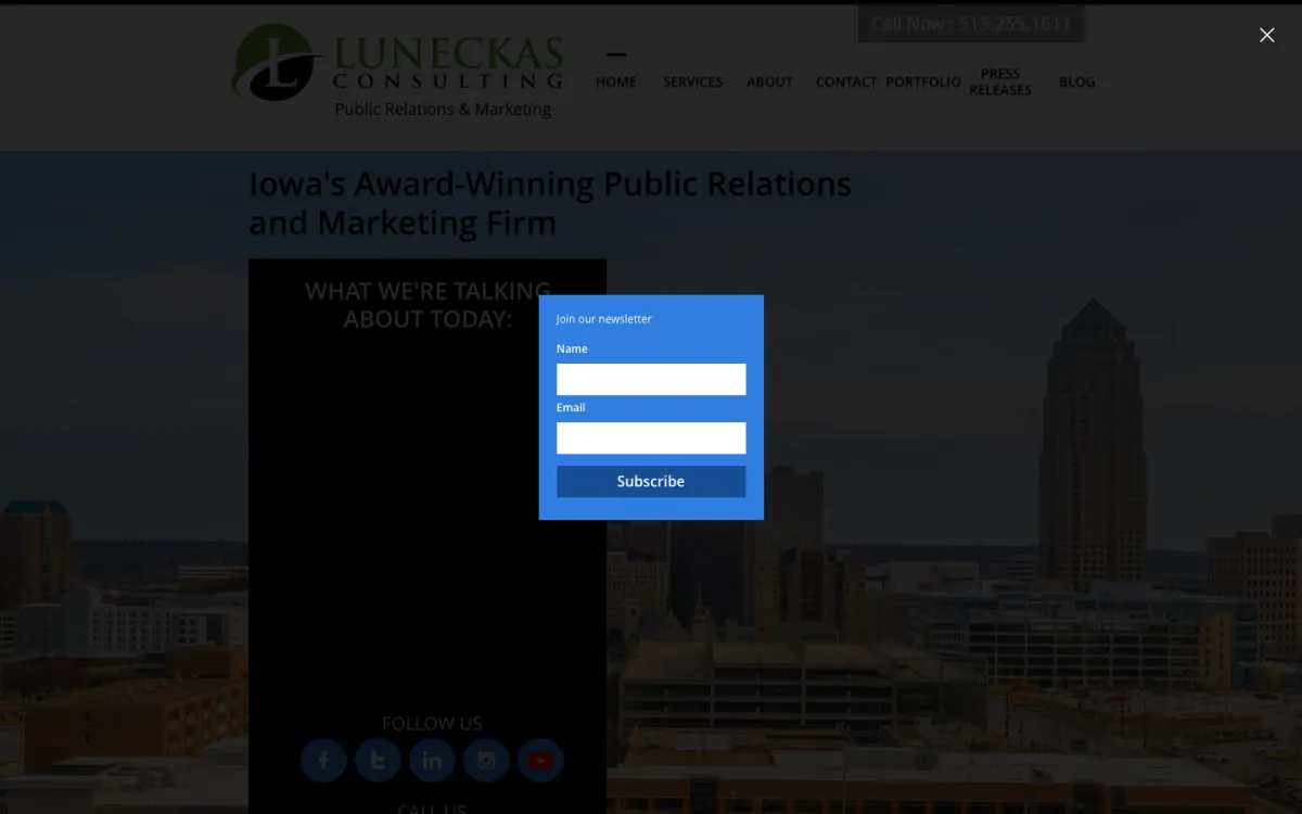 Luneckas Consulting homepage, captured September 28, 2026